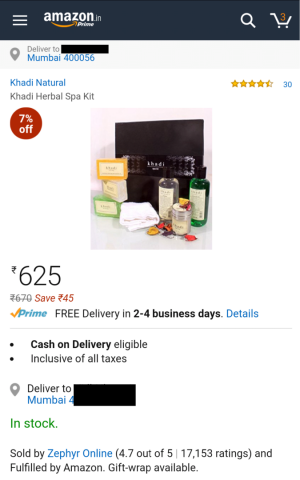 select a product from amazon
