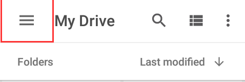 use google drive - menu