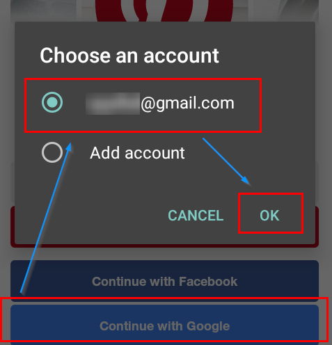 pinterest app login for android